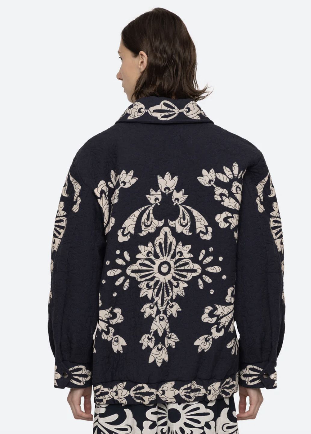 Sea-NY Liliana Applique Quilted Jacket