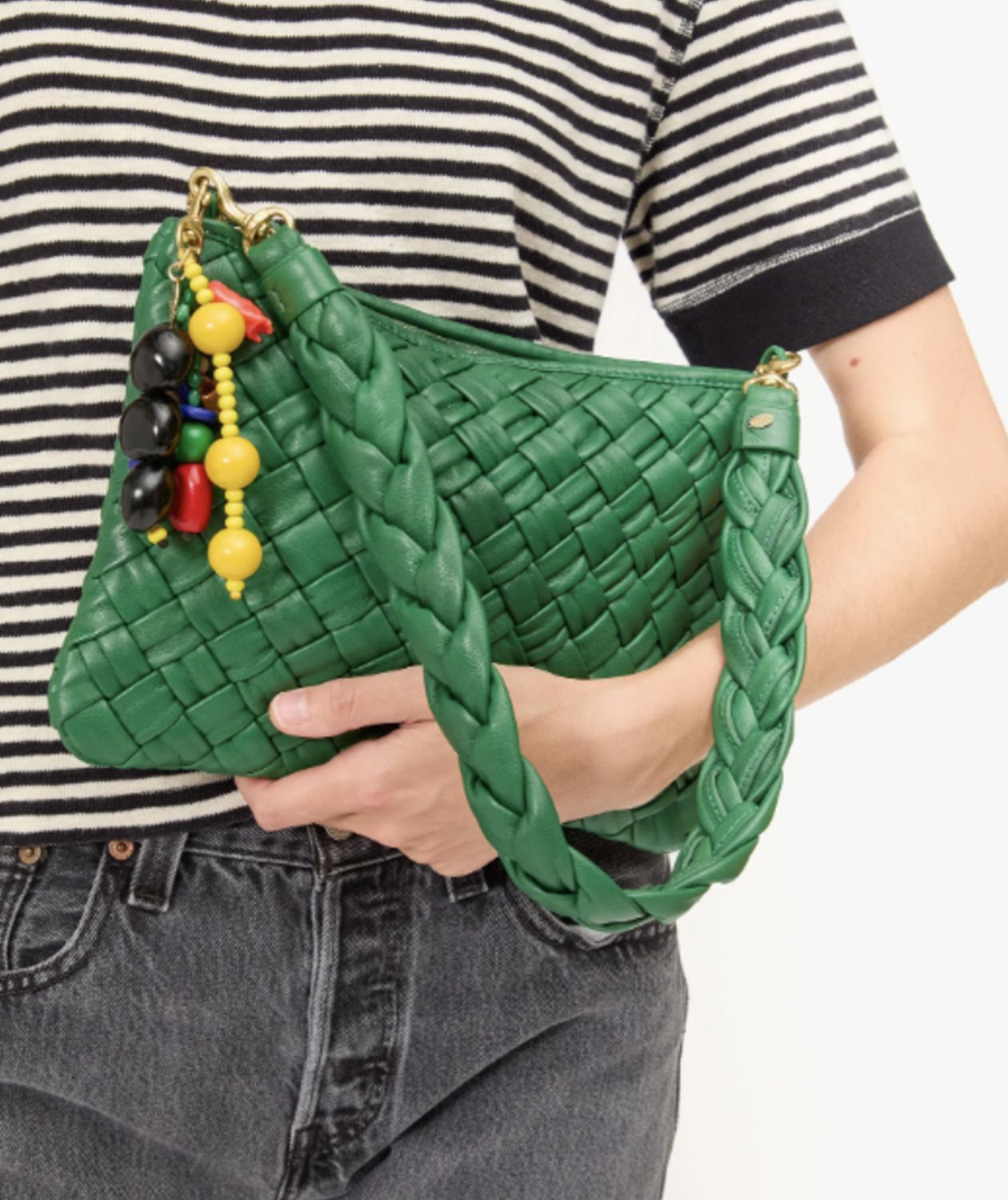 Clare V Puffy Flat Clutch in Fern Green