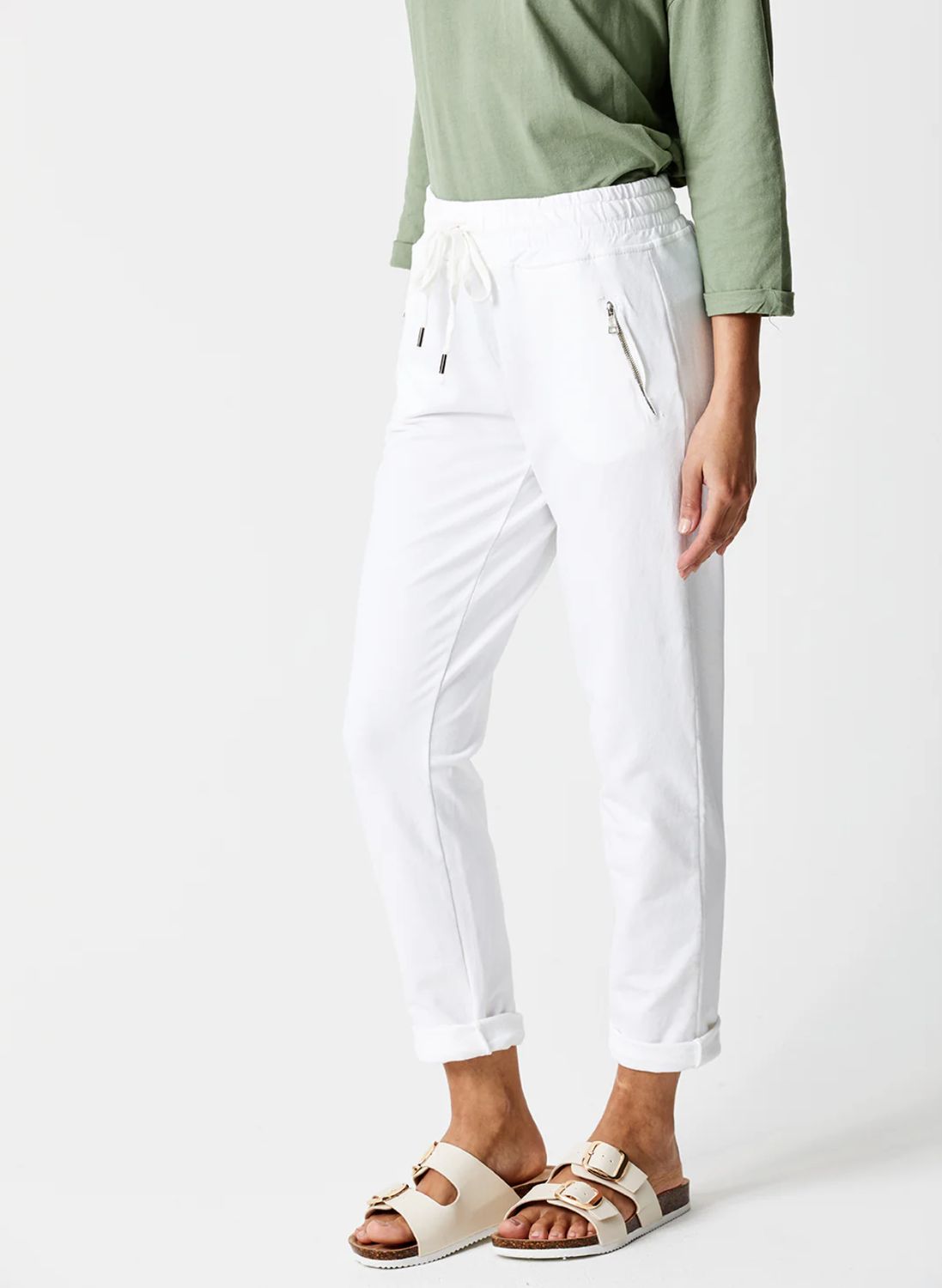 Suzy D Bailey Vintage Wash Side Zip Joggers