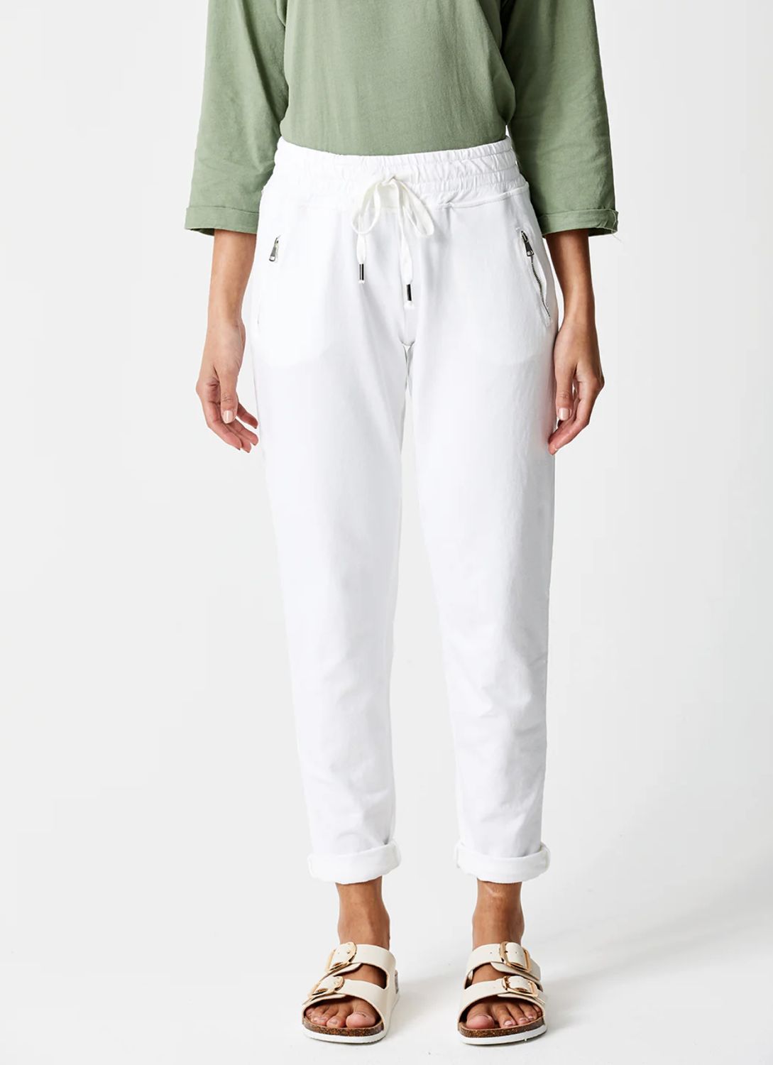 Suzy D Bailey Vintage Wash Side Zip Joggers
