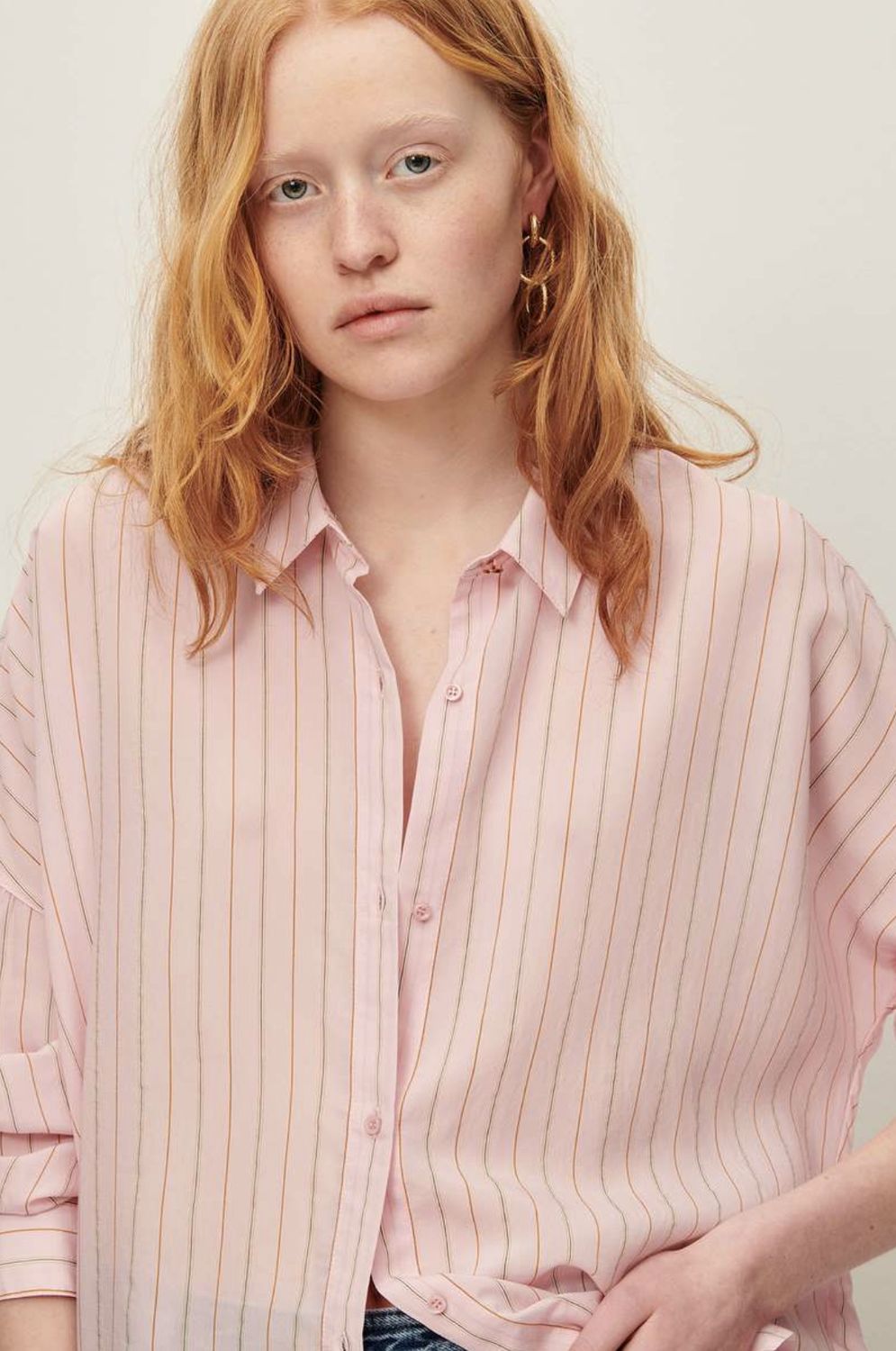Sessun Botan Shirt in Blush Stripe