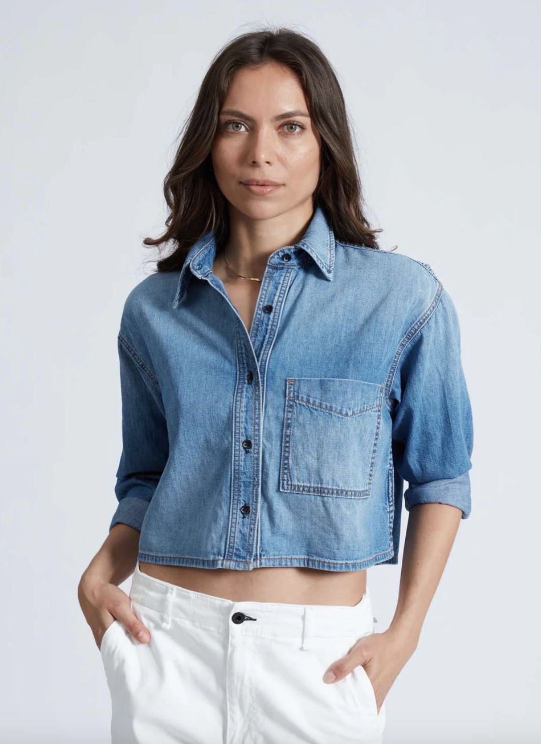 ASKK NY Crop Denim Shirt