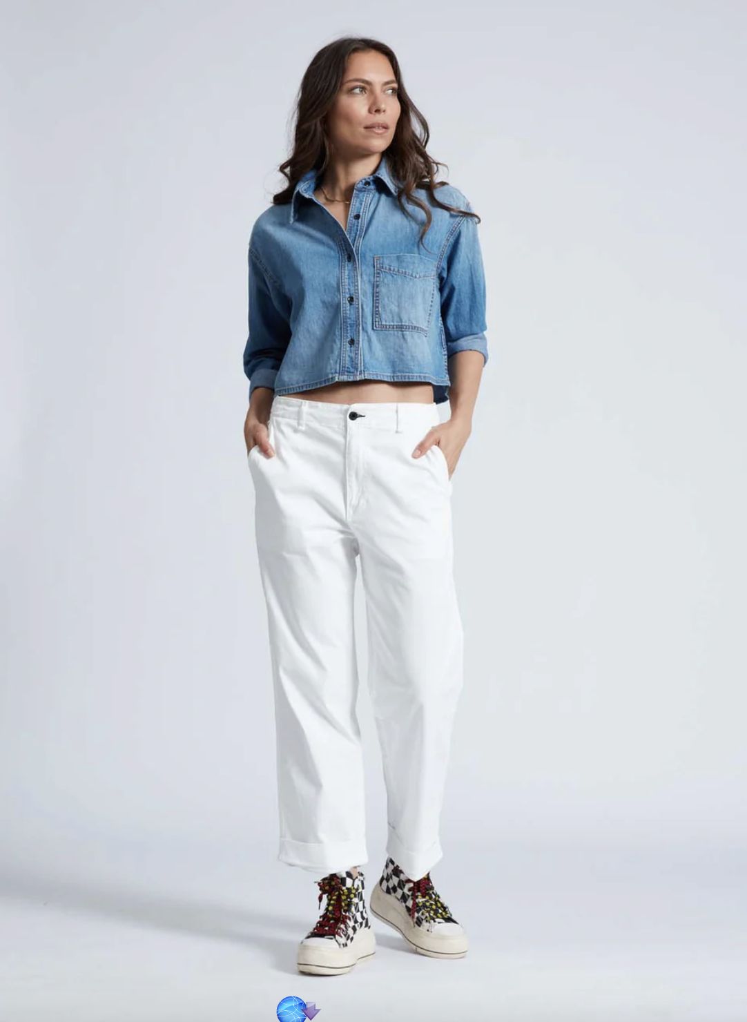 ASKK NY Crop Denim Shirt