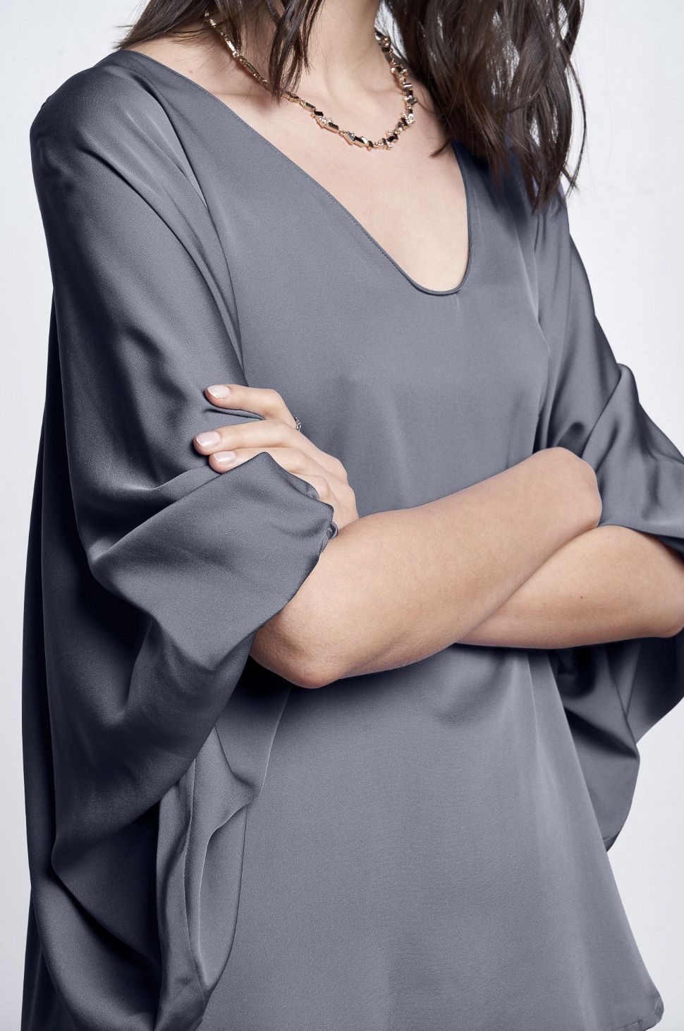 Nouvelle Silk Austin Blouse, Color: Fonce, Size: XS