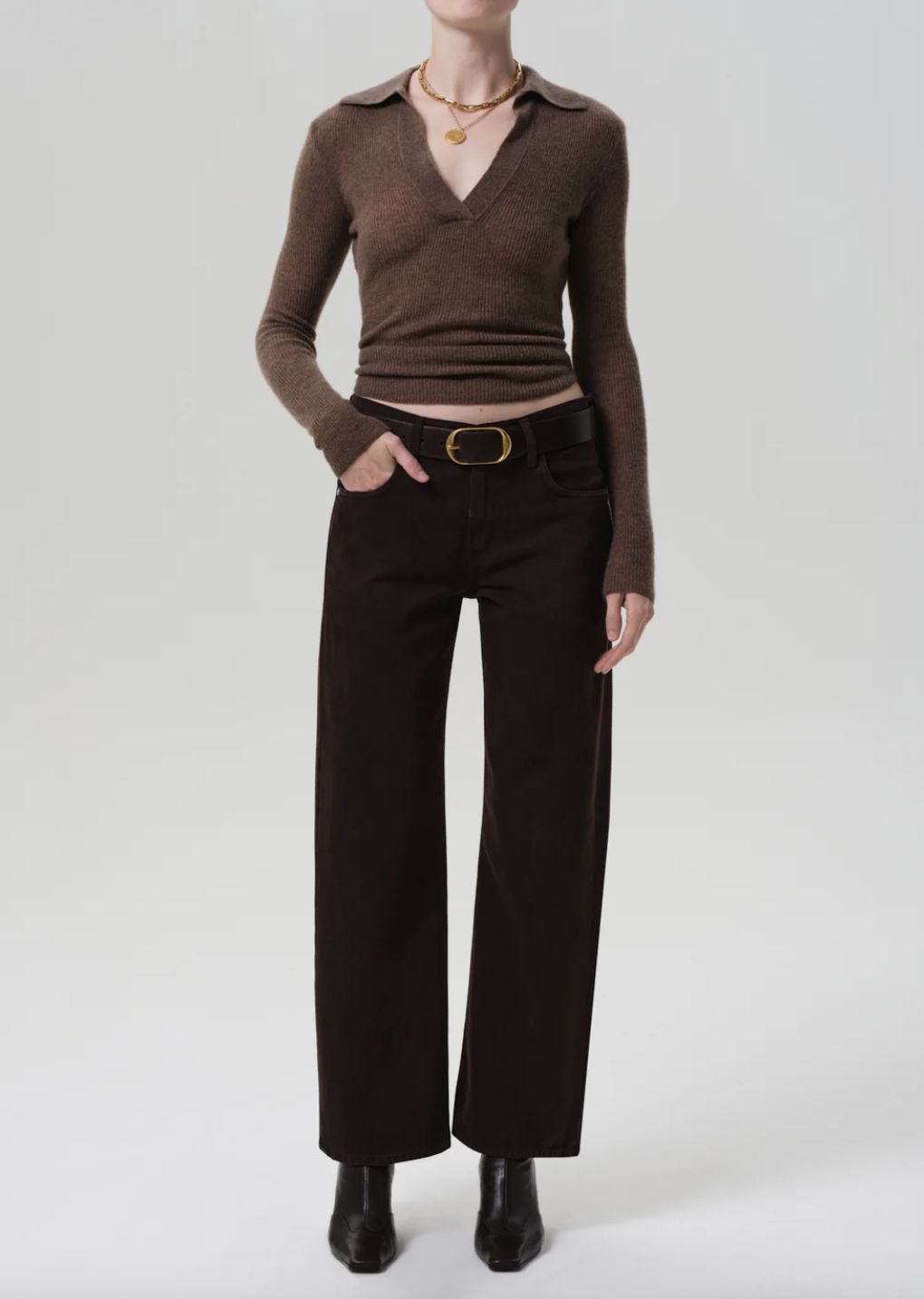 Citizens of Humanity Lindz Low Rise Easy Straight Jean in Carob Twill