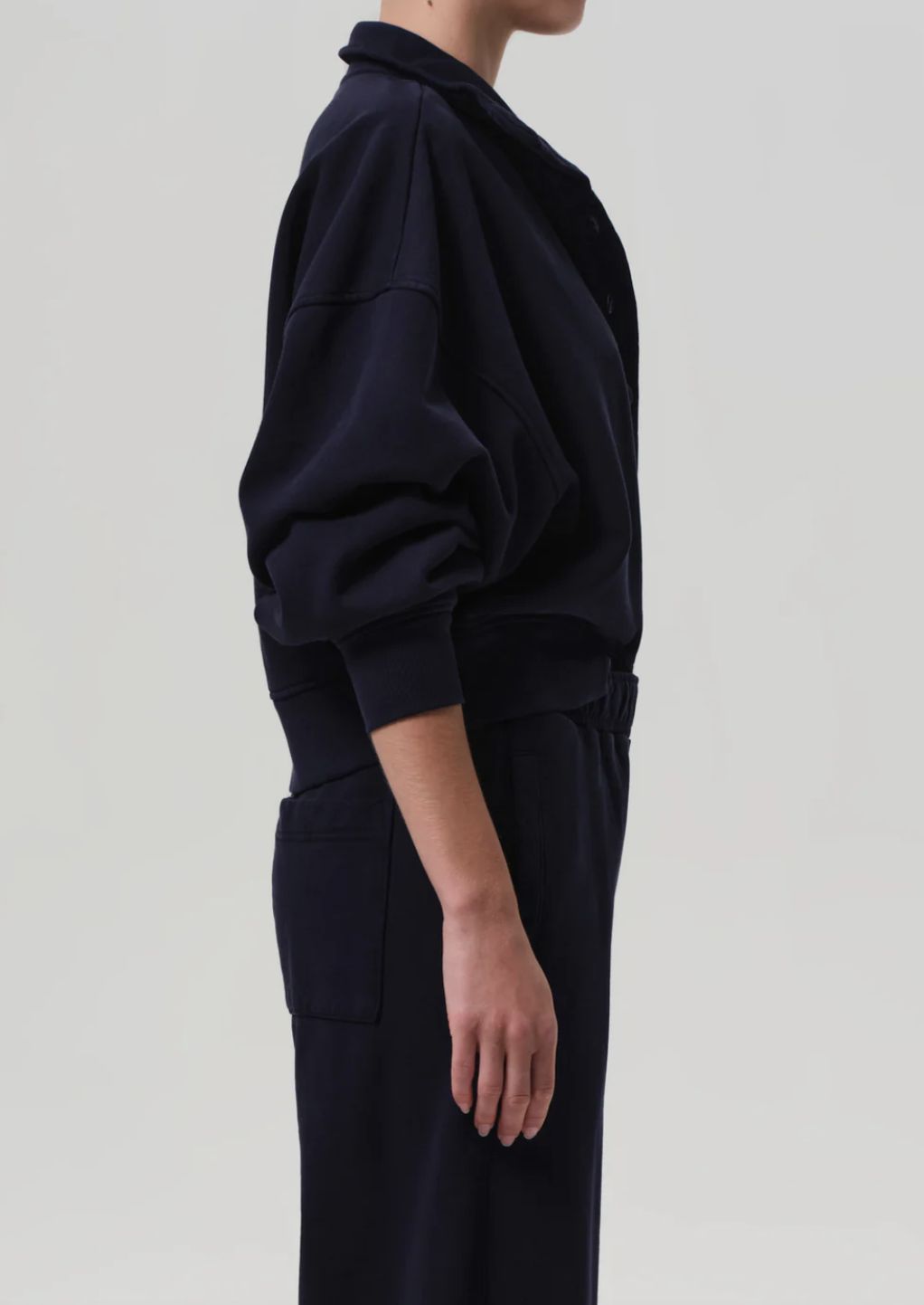 Citizens of Humanity Mirelle Funnel Neck Sweatshirt in Navy