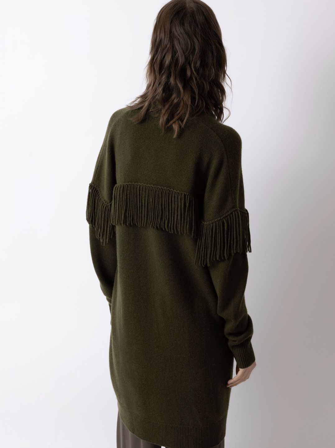 FTC Cashmere Long Fringe Cardigan
