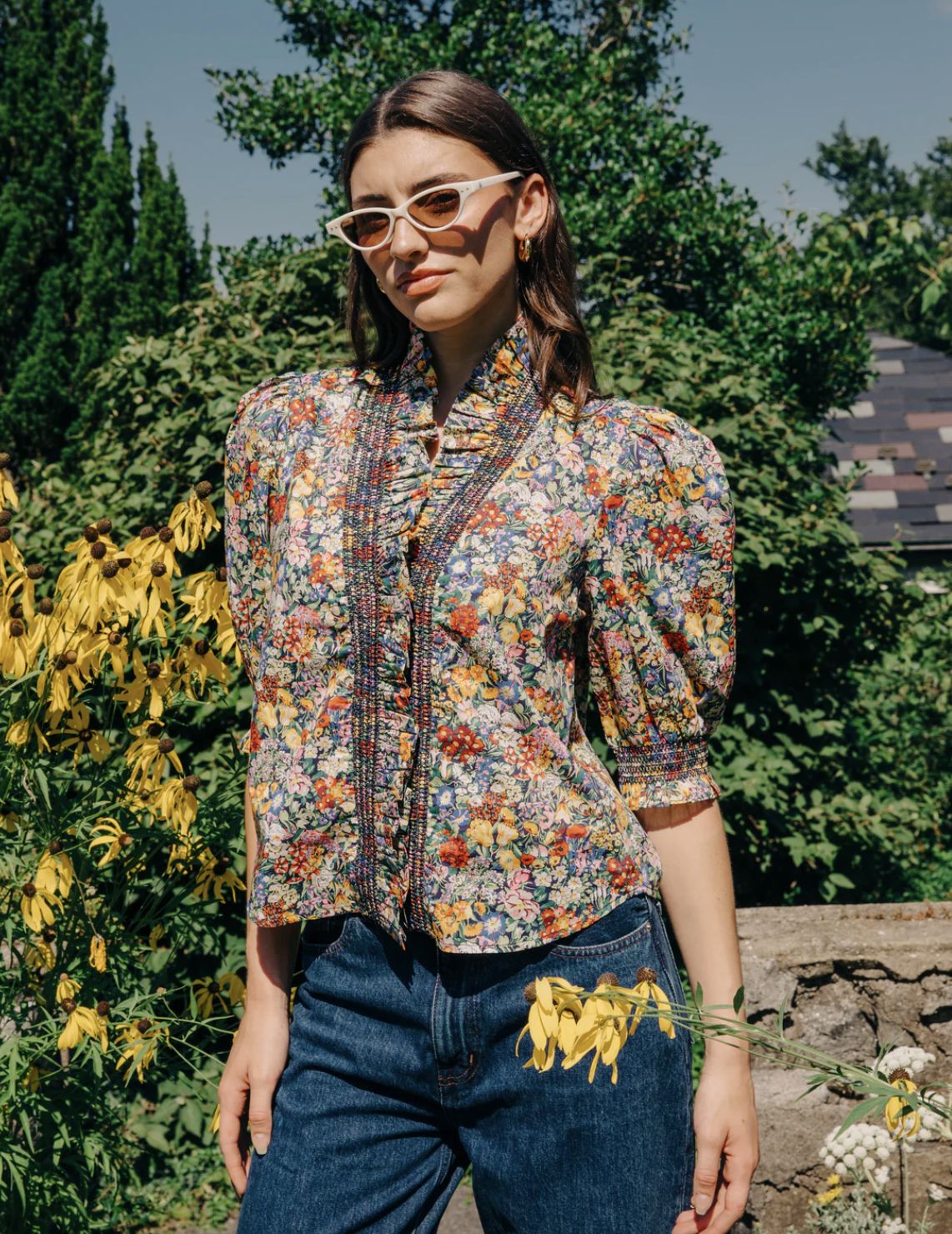 Love The Label Zuri Top in Cottage Garden Liberty Print