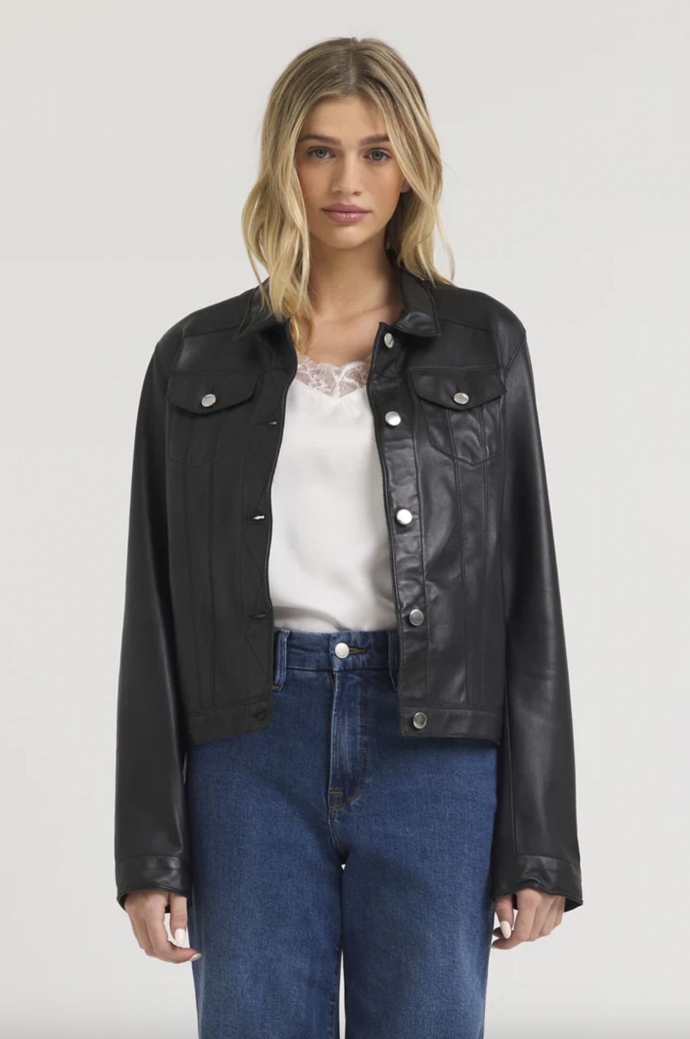 Jakett Alexa Burnished Leather Jacket