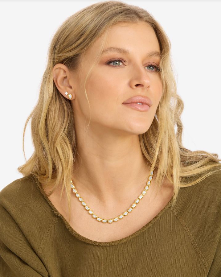 Melinda Maria She&#39;s A Boss Tennis Necklace 18&quot;