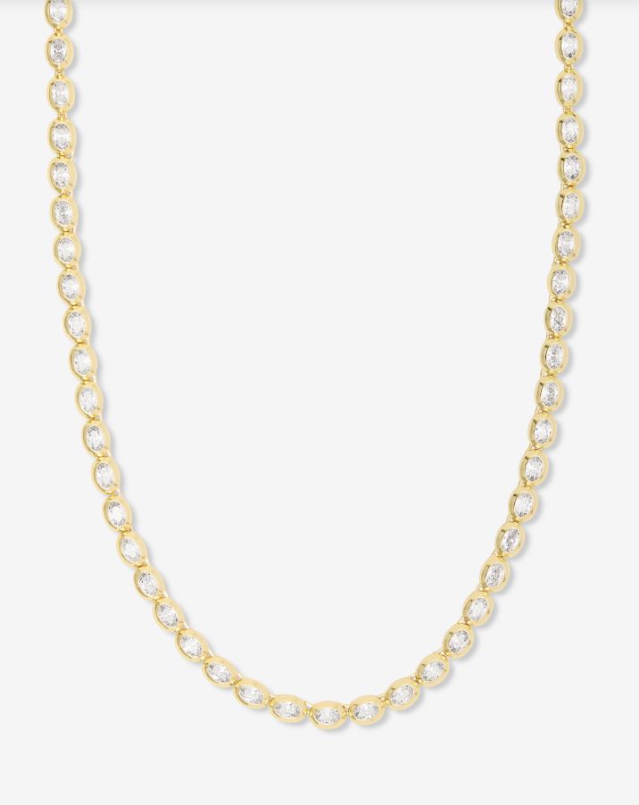 Melinda Maria She&#39;s A Boss Tennis Necklace 18&quot;