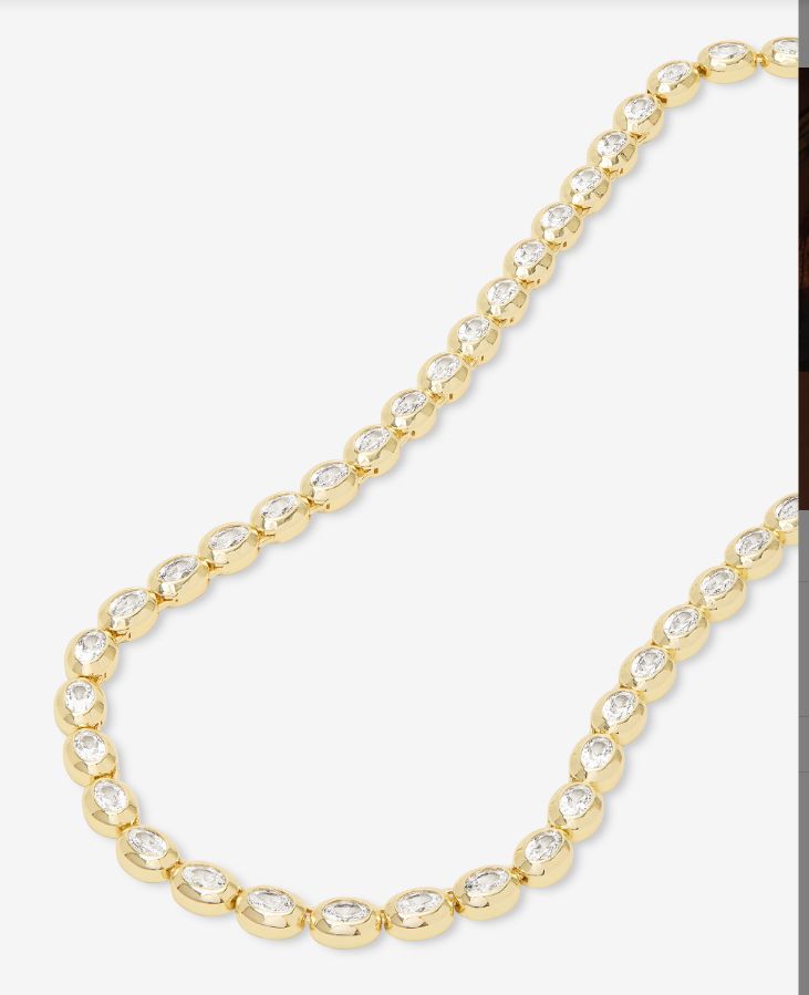 Melinda Maria She&#39;s A Boss Tennis Necklace 18&quot;
