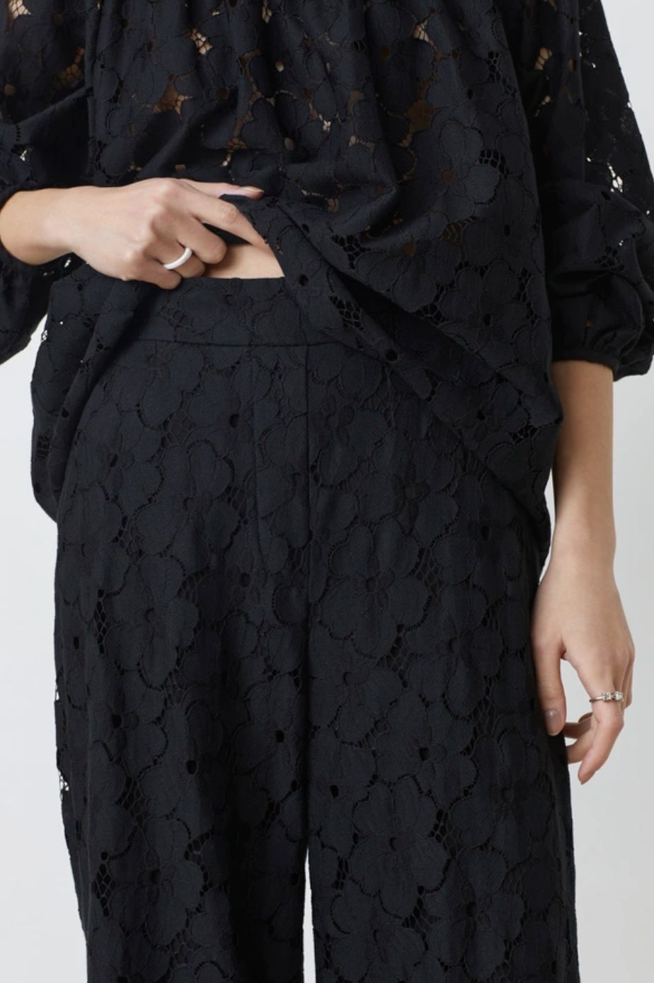 Suncoo Joyce Wide Leg Lace Pants