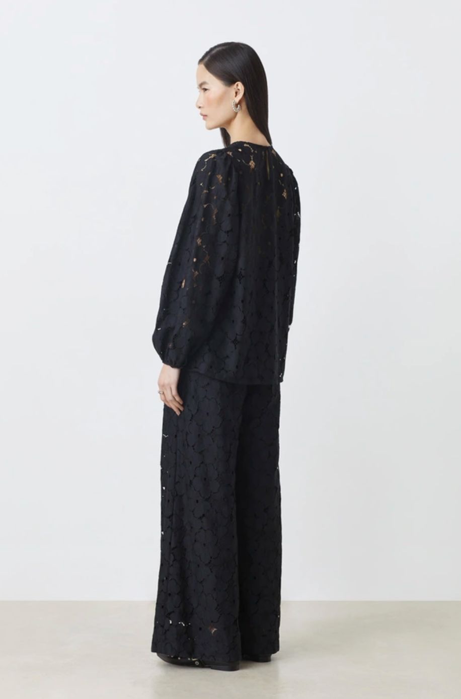 Suncoo Joyce Wide Leg Lace Pants