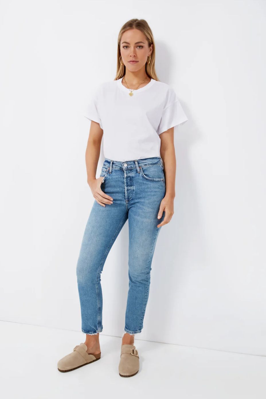 AGolde Riley Crop Jean in Cove