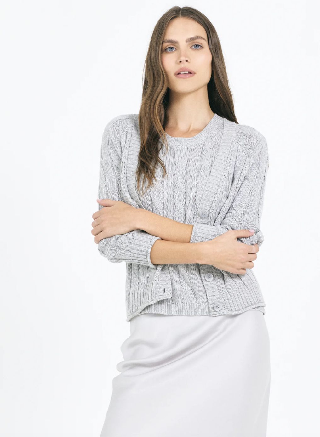 One Grey Day Raleigh Cable Cardigan
