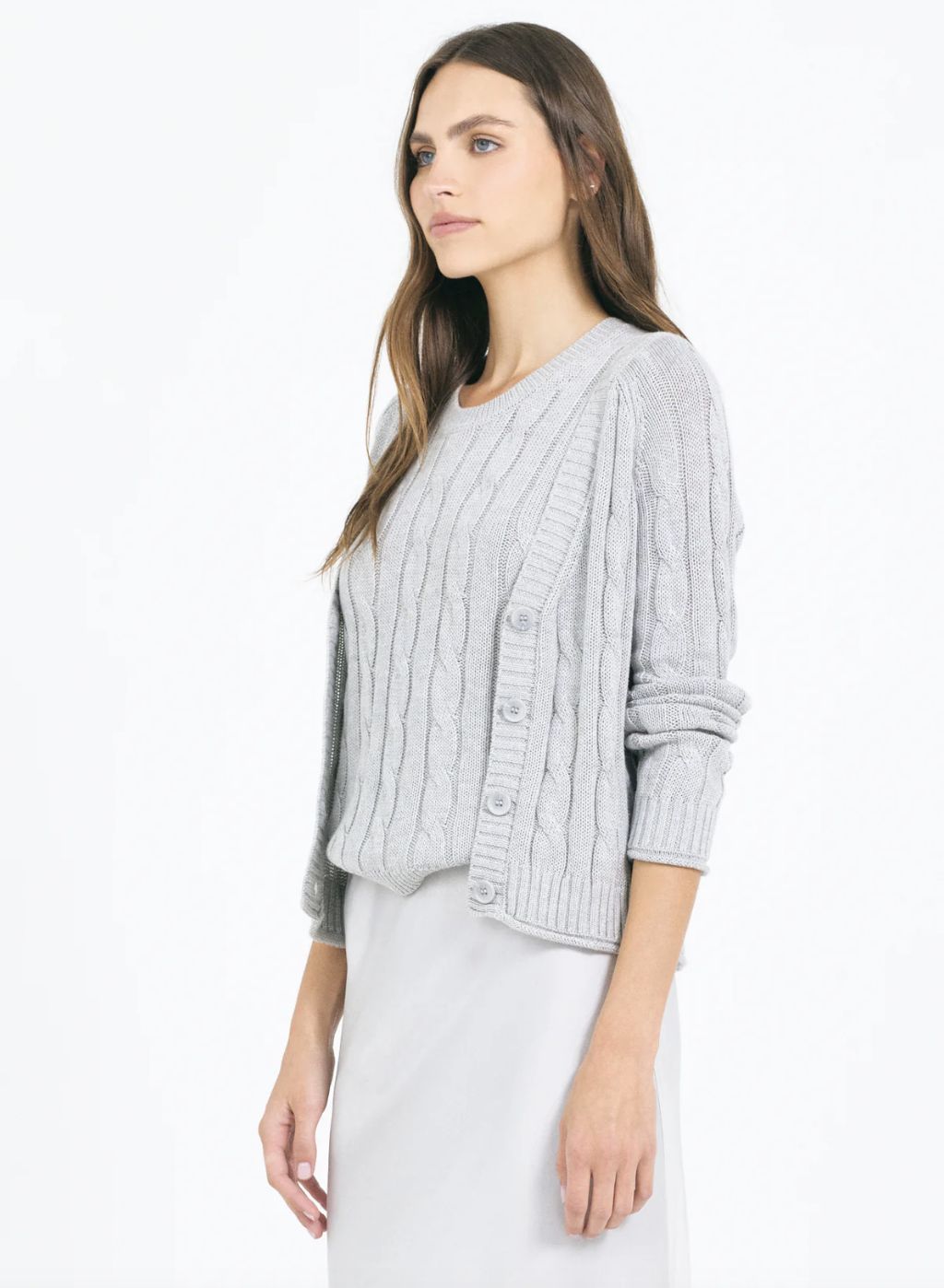 One Grey Day Raleigh Cable Cardigan