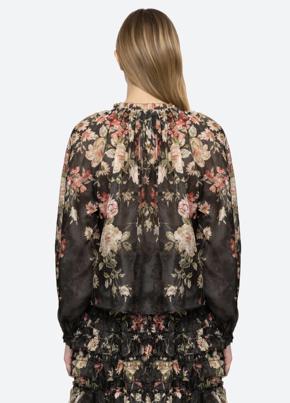 Sea-NY Jolie Print Long Sleeve Blouse