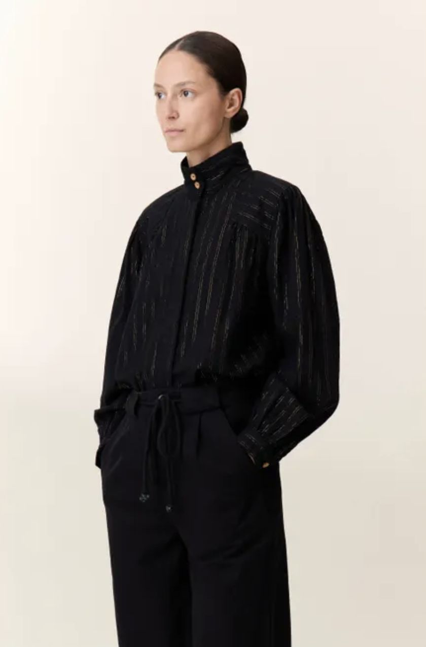Leon &amp; Harper Chana Striped Lurex Blouse