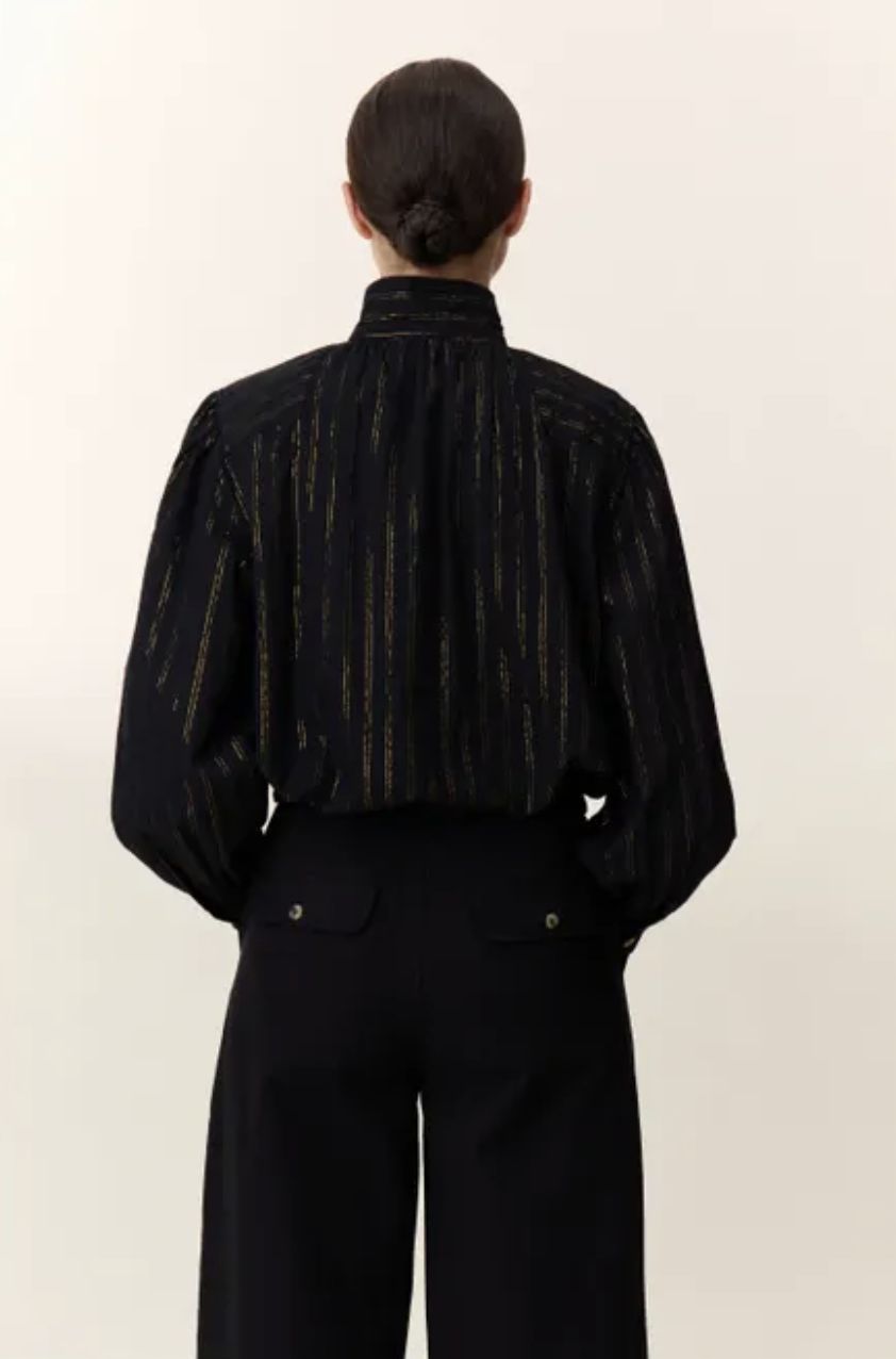 Leon &amp; Harper Chana Striped Lurex Blouse