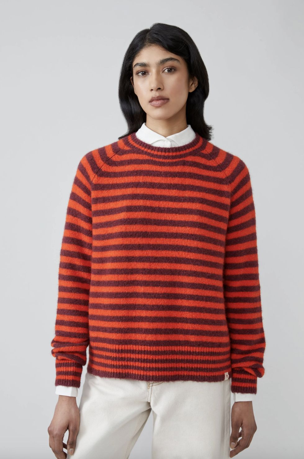Moismont Helena Striped Sweater, Color: Stripes Fig, Size: S