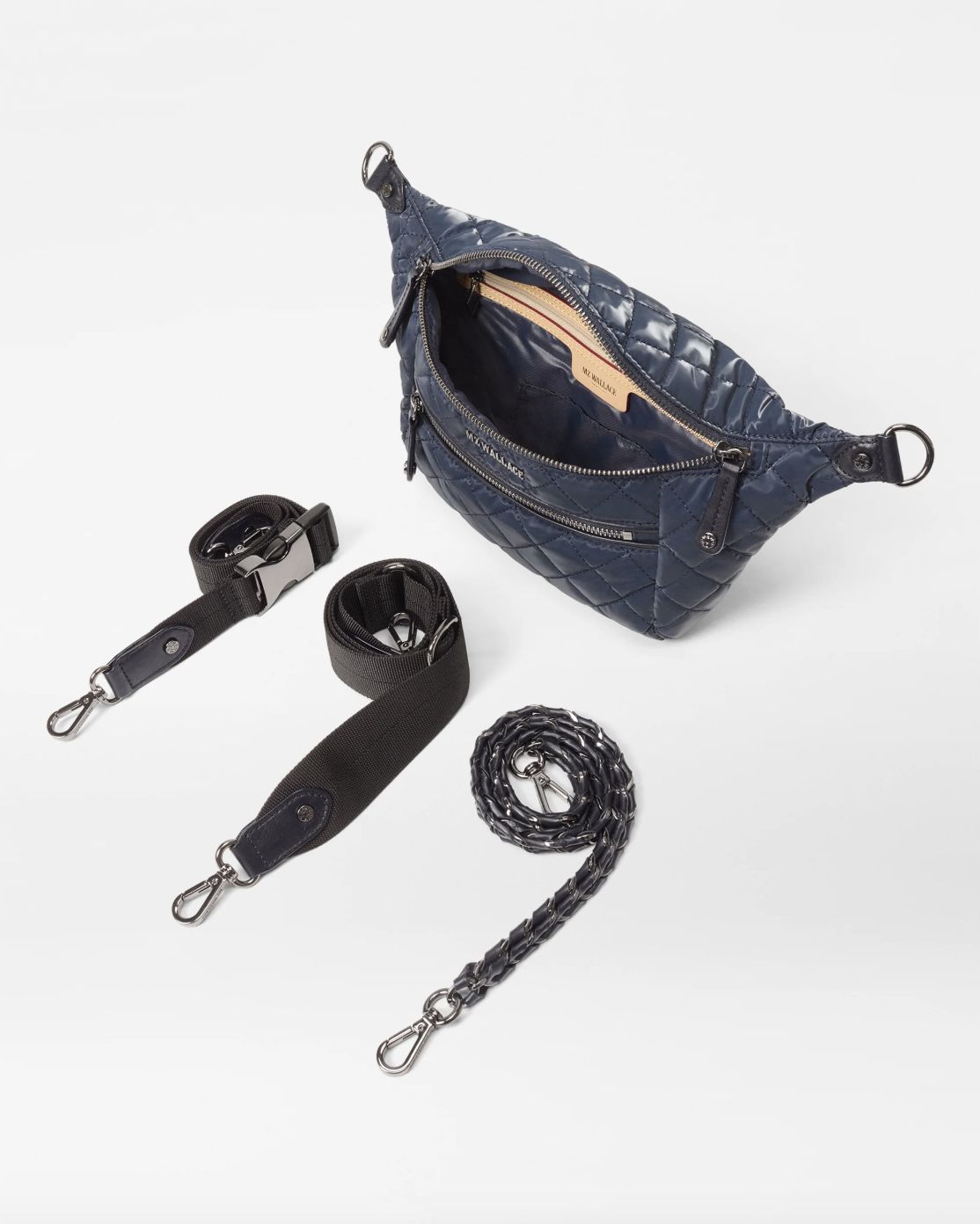 MZ Wallace Small Crosby Crossbody Sling Bag in Ink Liquid