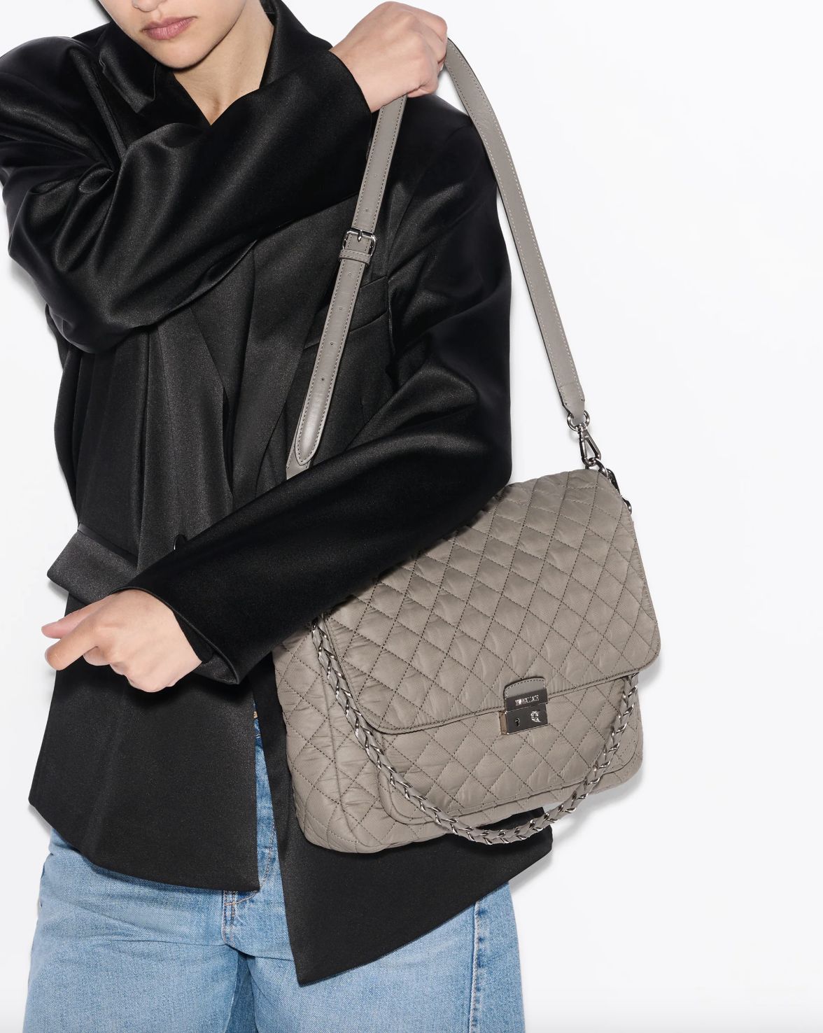 MZ Wallace Large Crosby Lock Crossbody in Morning Dove