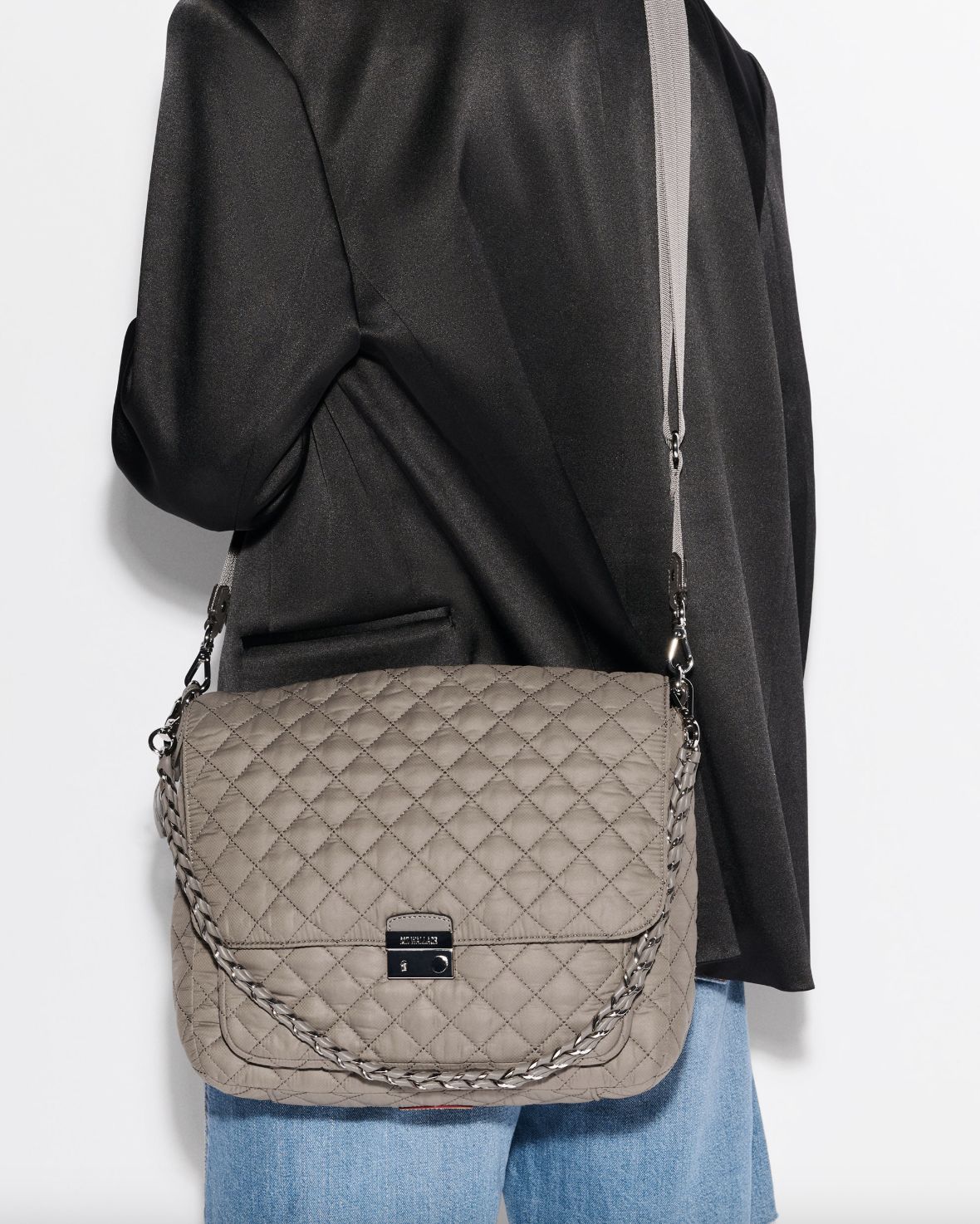 MZ Wallace Large Crosby Lock Crossbody in Morning Dove