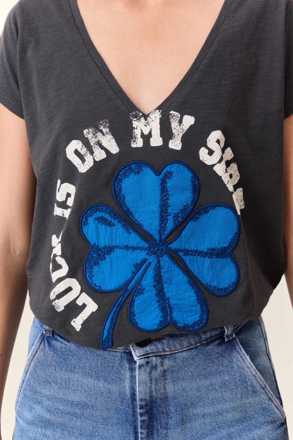 Leone &amp; Harper Tonton Clover Tee, Color: Carbone, Size: XS