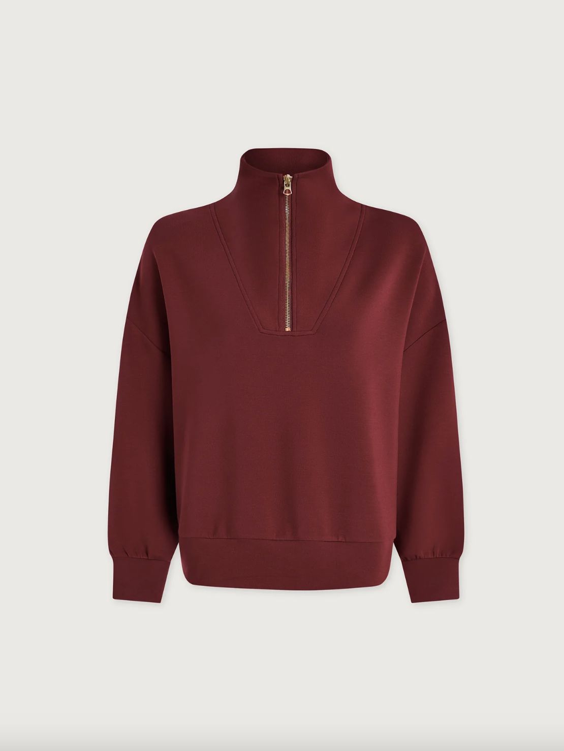 Varley Hawley Half-Zip Sweatshirt in New Maroon