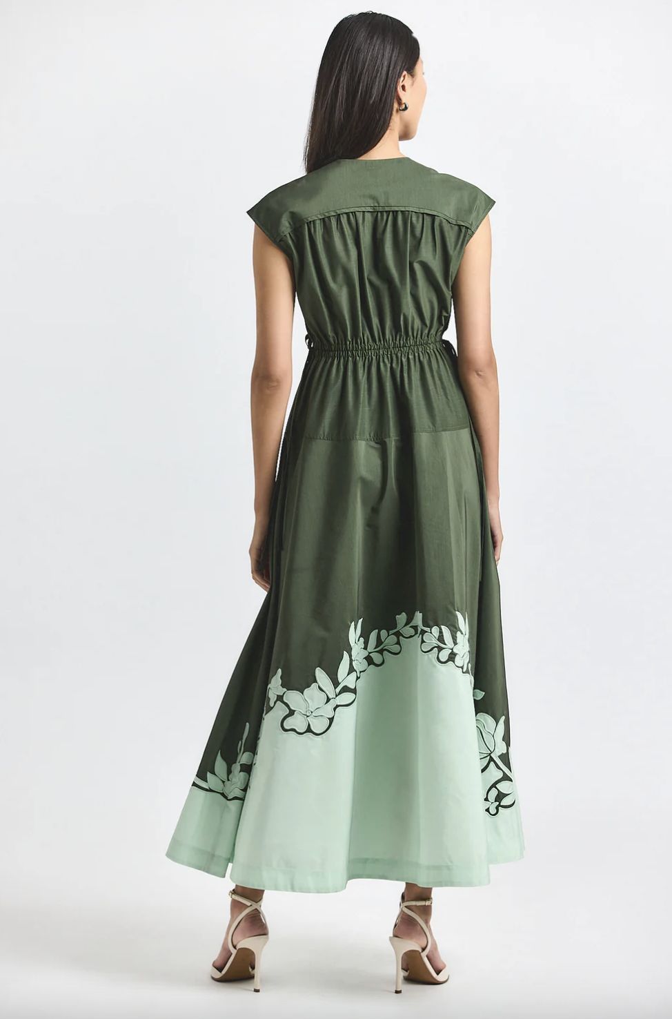 Derek Lam Nara Poplin Applique Dress