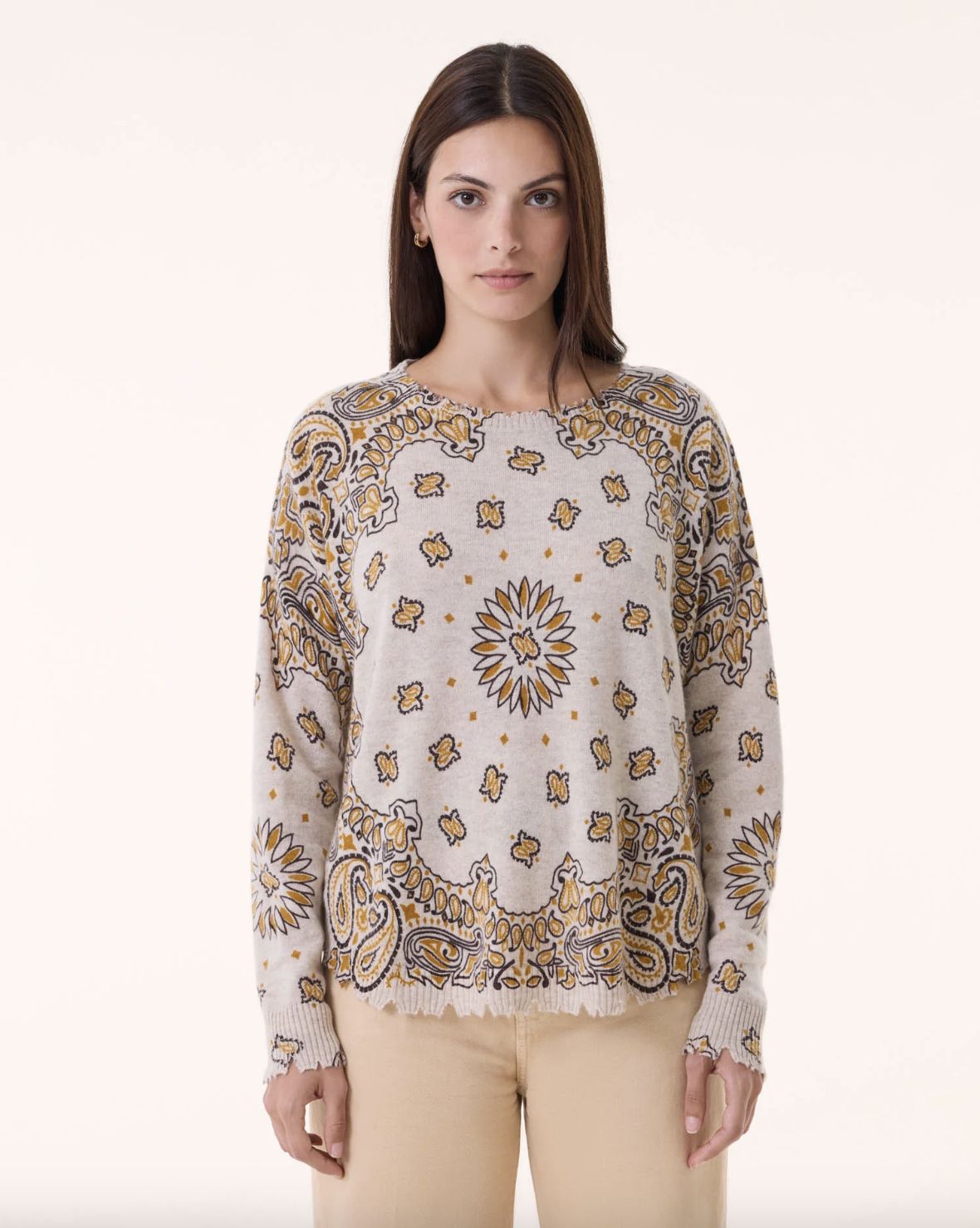 Kujten Mela Western Cashmere Sweater in Ambre