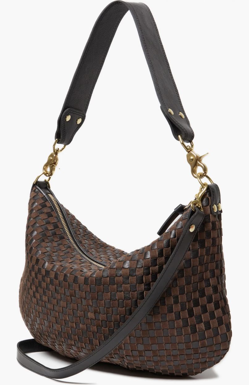 Clare V Moyen Messenger in Black/Chocolate