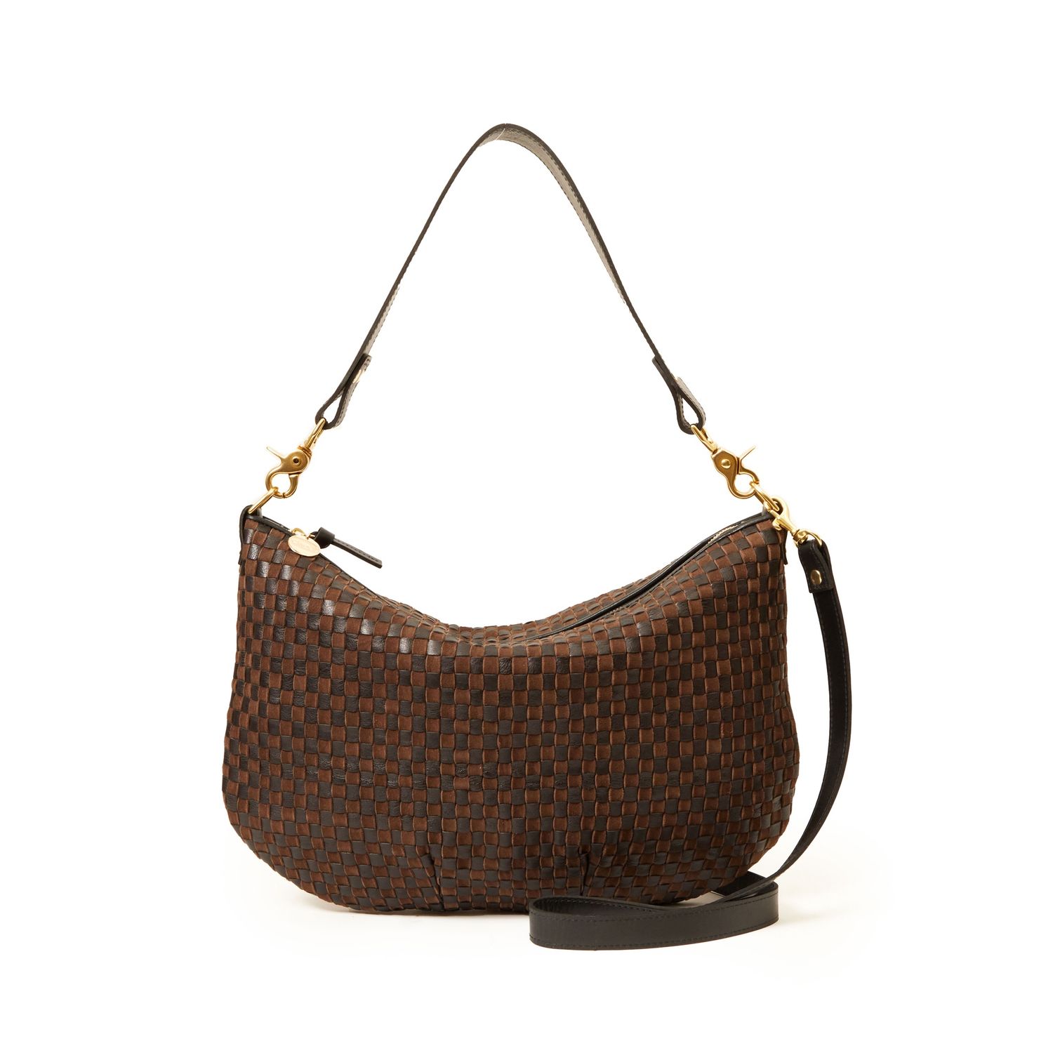 Clare V Moyen Messenger in Black/Chocolate