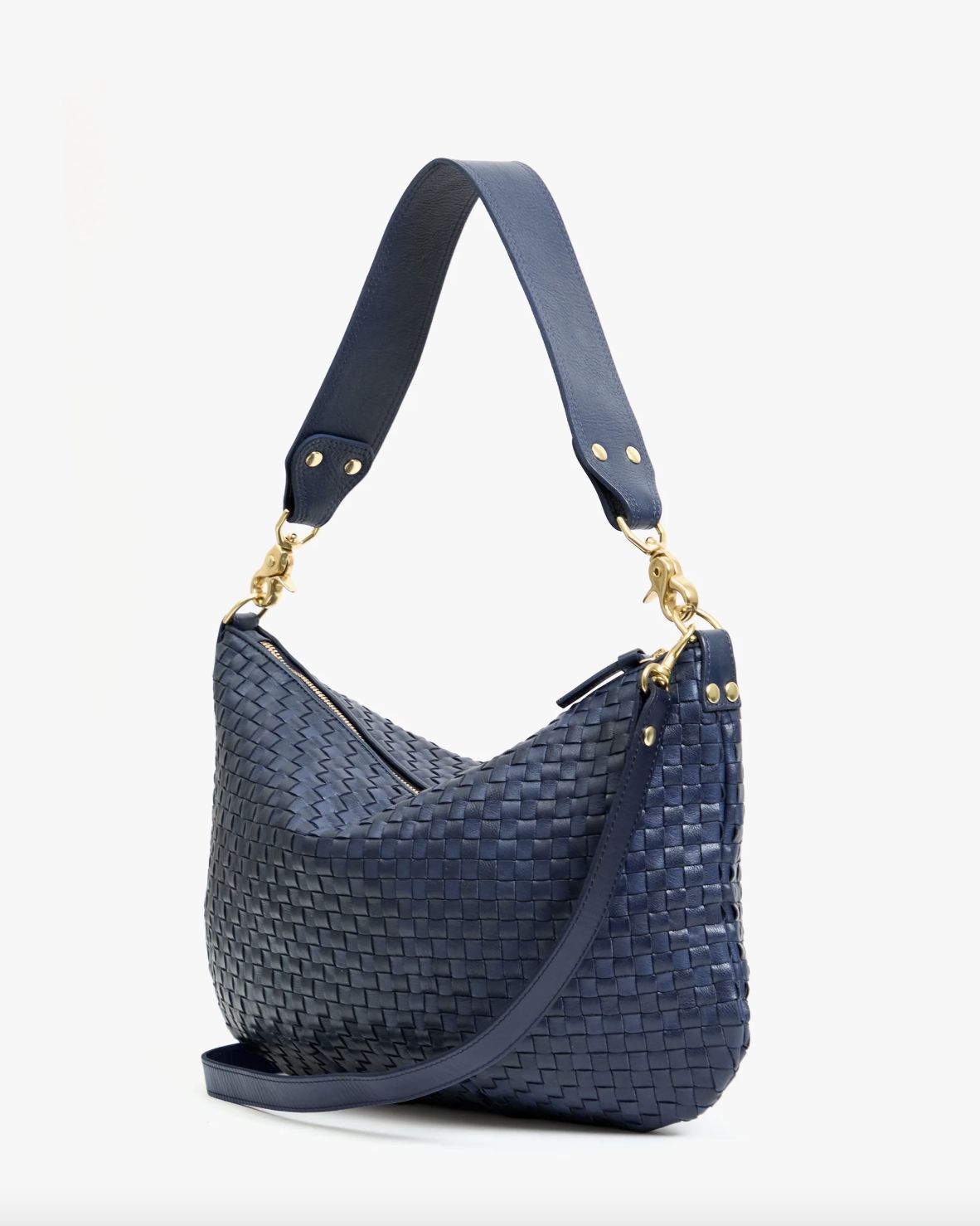Clare V Moyen Messenger in Bleu Marine