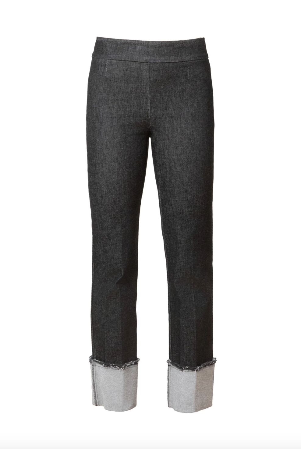 Avenue Montaigne Bonnie Cuff Jean in Black Denim
