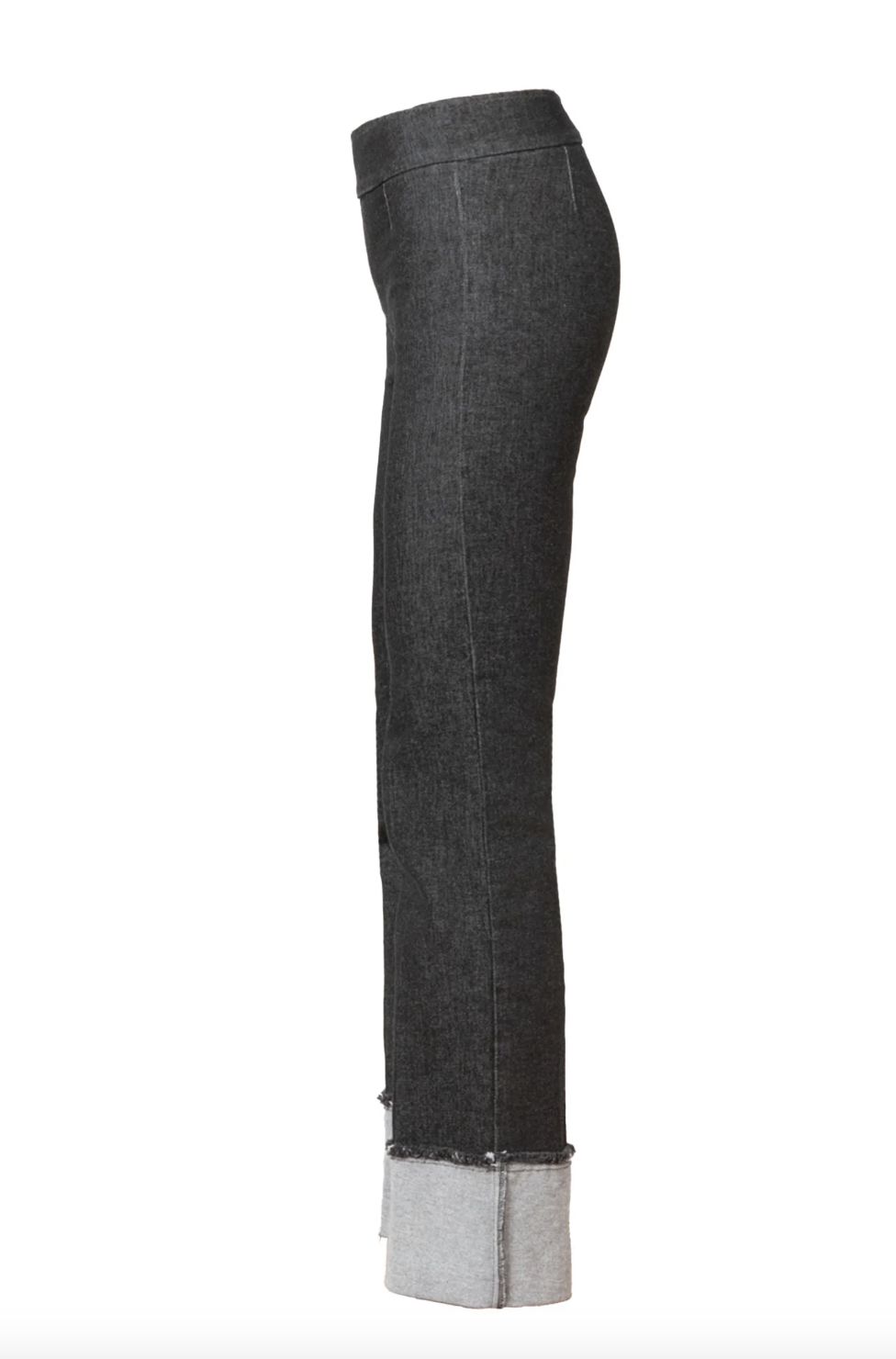 Avenue Montaigne Bonnie Cuff Jean in Black Denim