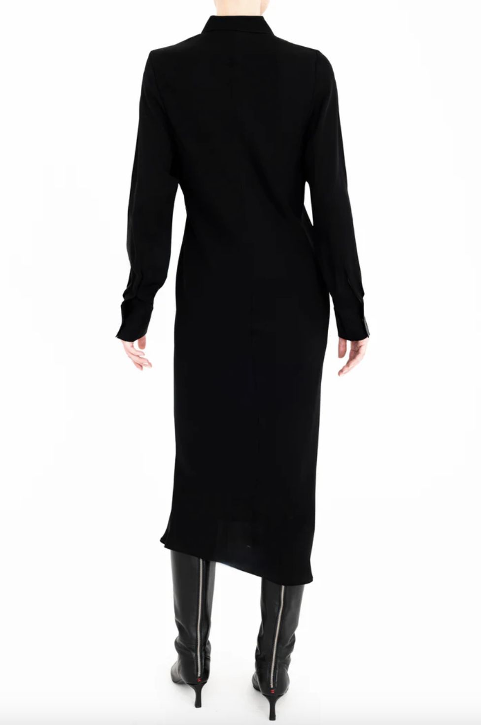 Elaine Kim Chantal Silk Georgette Bias Shirt Dress