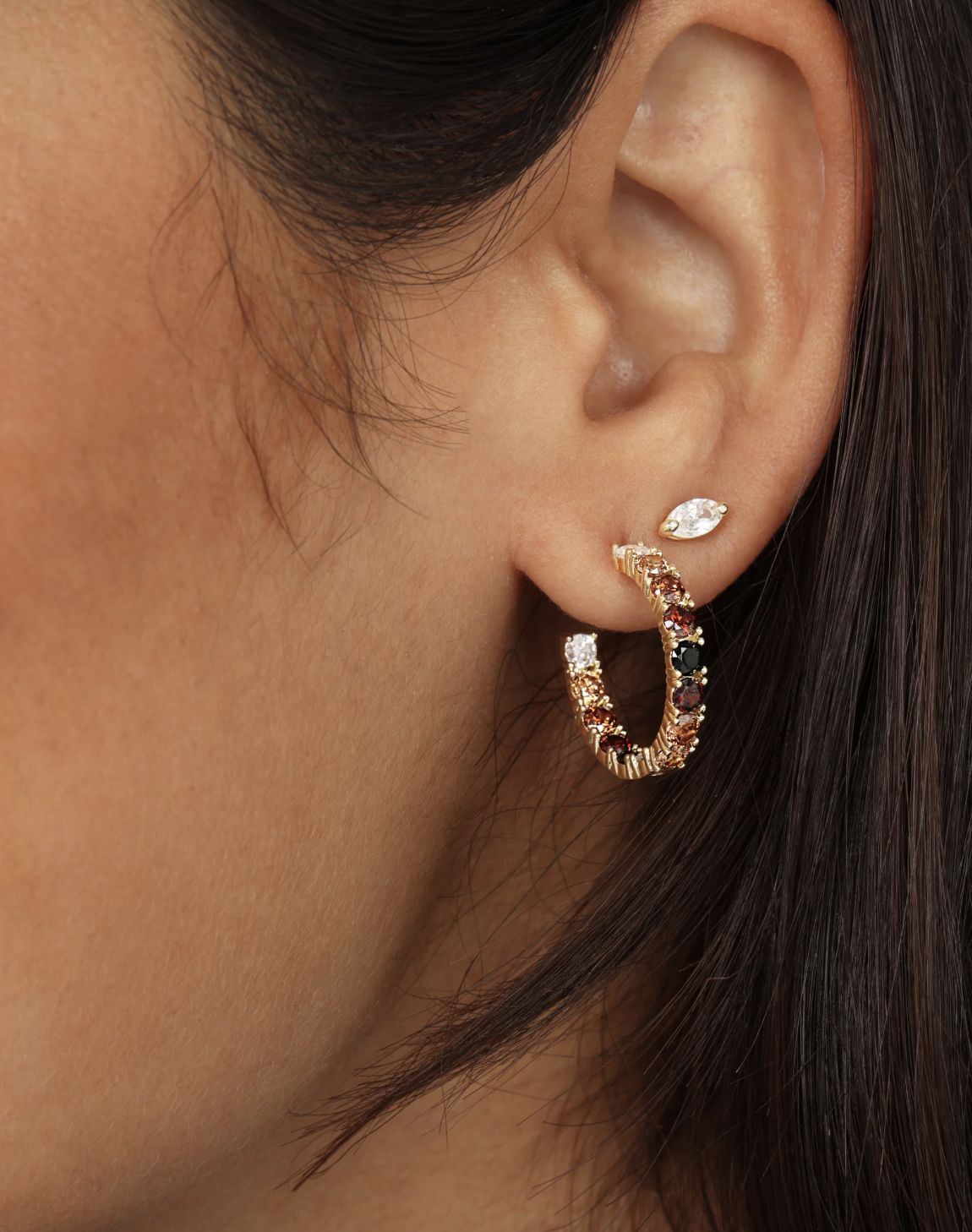 Melinda Maria Heiress Ombre Hoop Earrings
