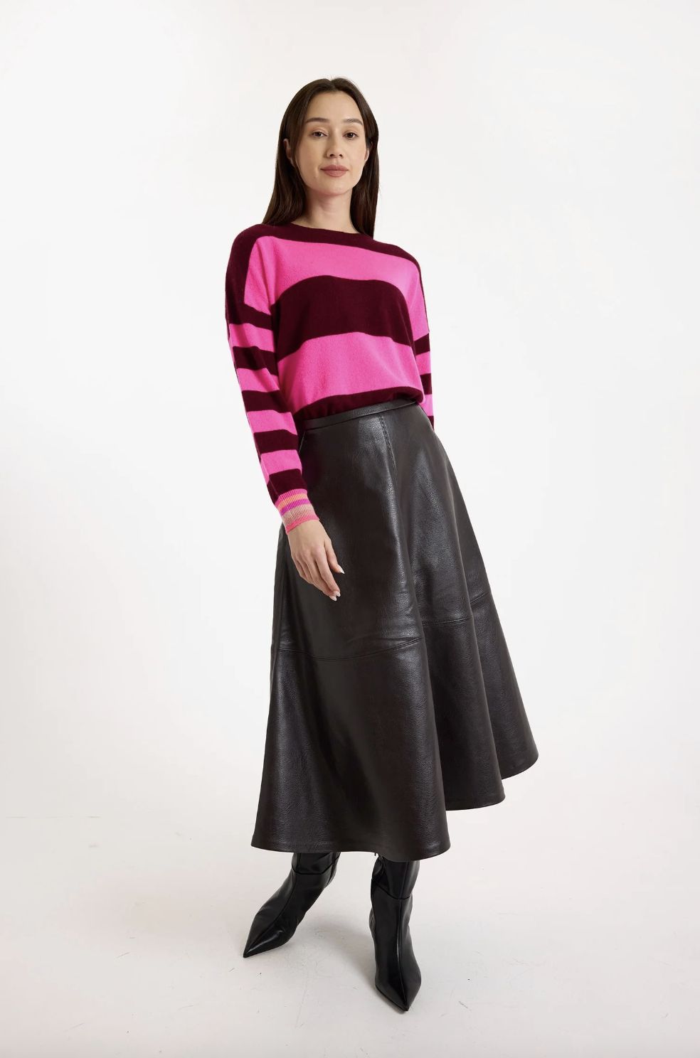 Brodie Cashmere Molly Stripe Crew