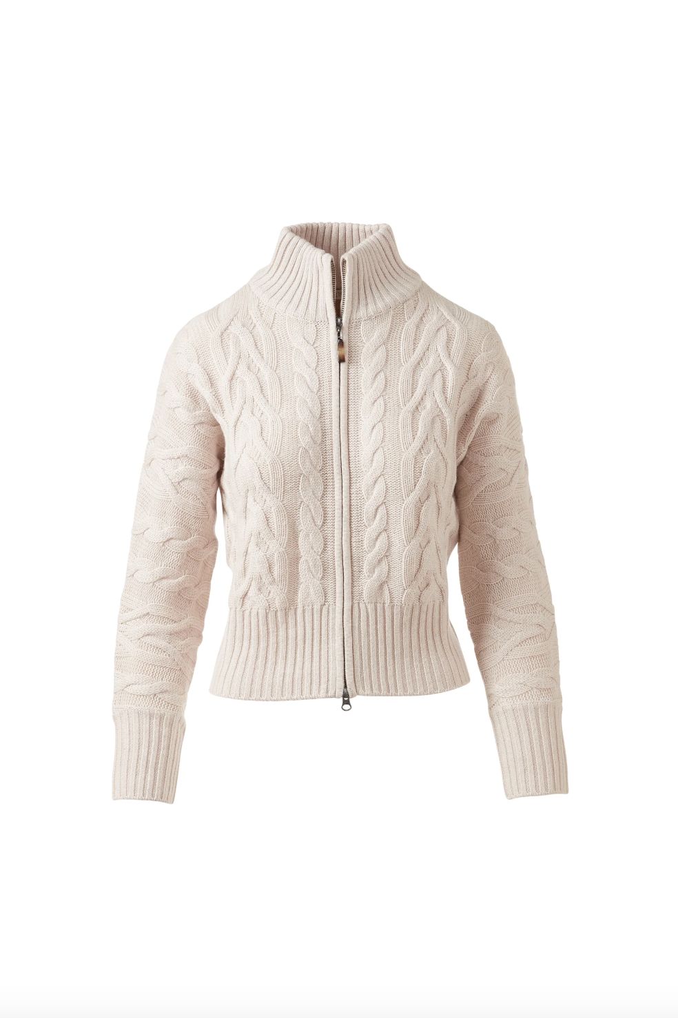 Kinross Luxe Cable Zip Cardigan