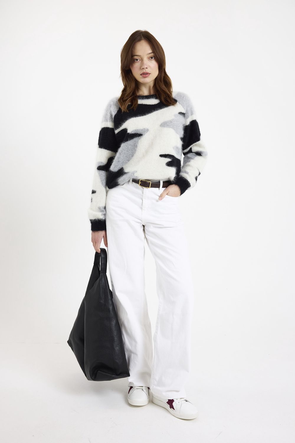 Brodie Cashmere Brushed Camo Sweater