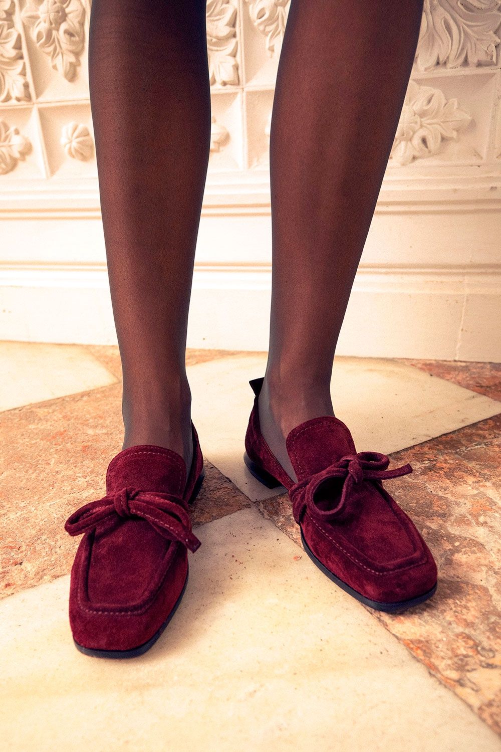 Homers Lena Crosta Suede Bow Loafer