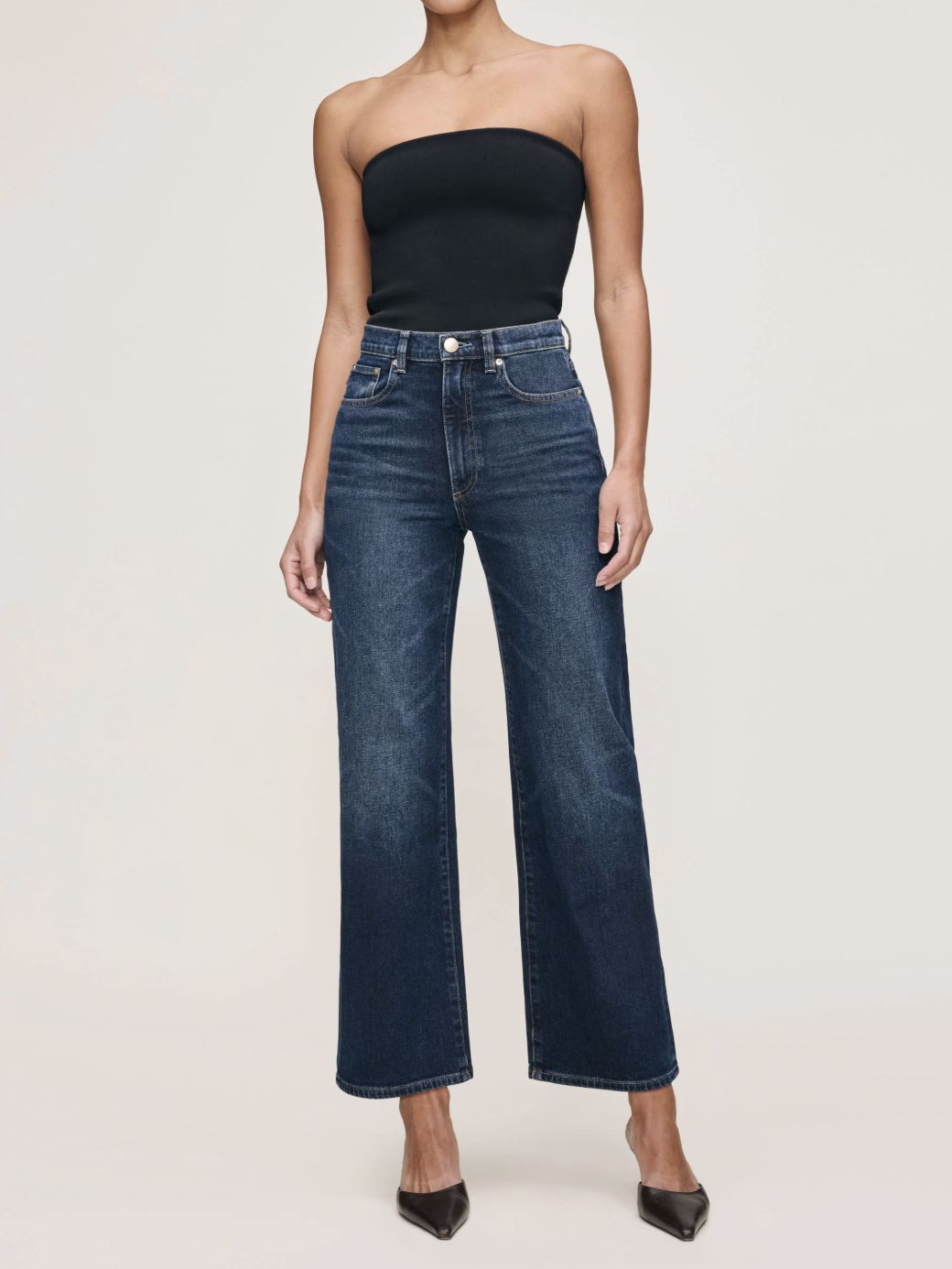 DL1961 Karmine Refined Wide Leg Jean in Dark Sea
