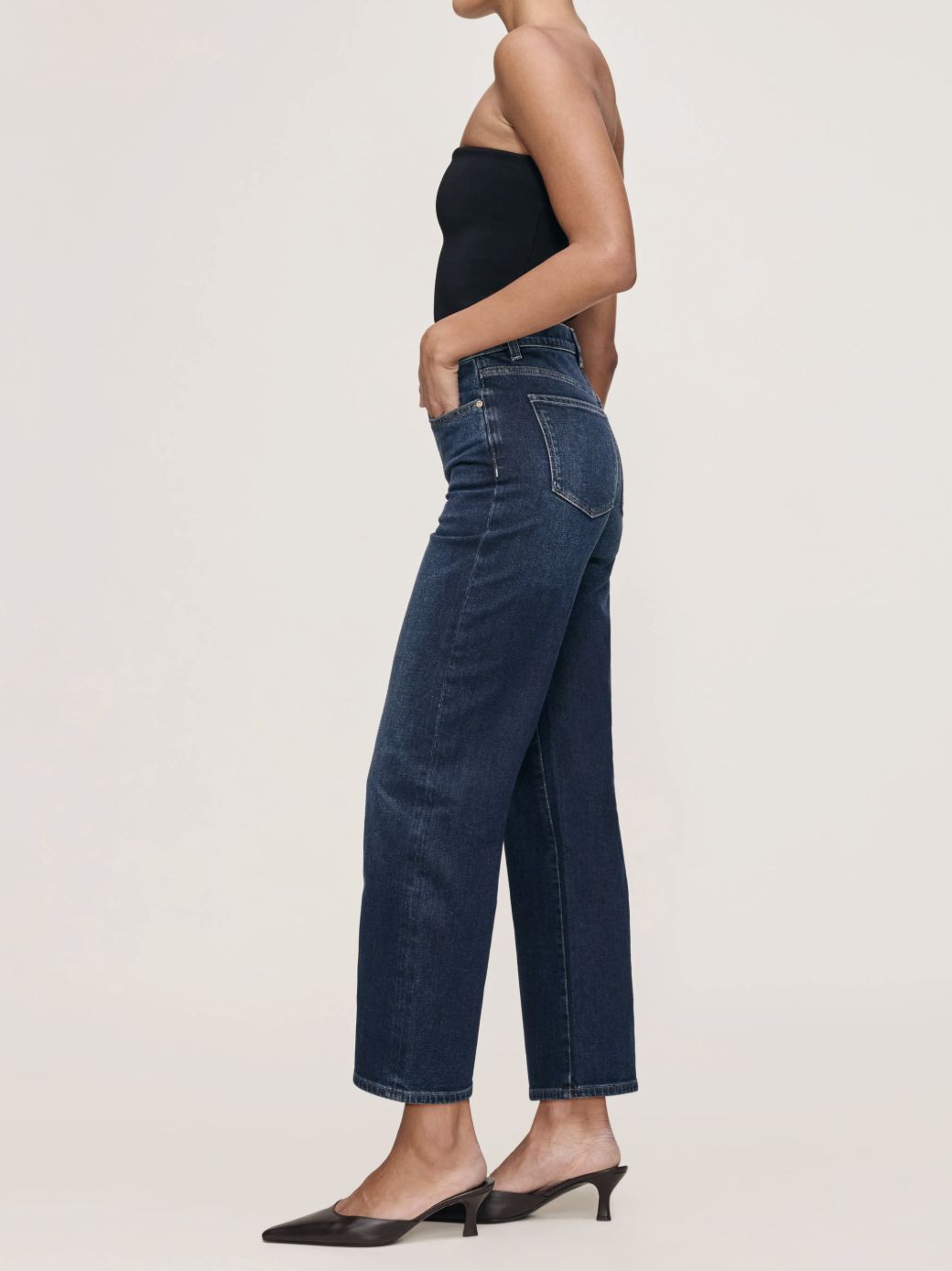 DL1961 Karmine Refined Wide Leg Jean in Dark Sea