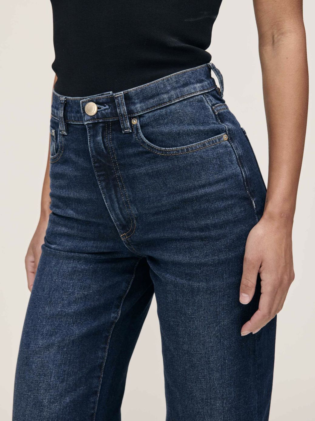 DL1961 Karmine Refined Wide Leg Jean in Dark Sea