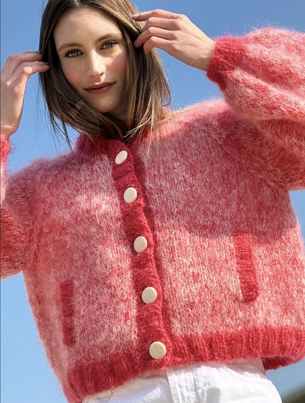 Rose Carmine Bomber Sweater
