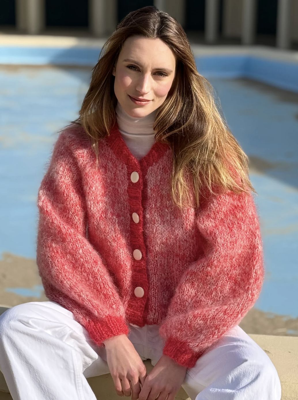 Rose Carmine Bomber Sweater