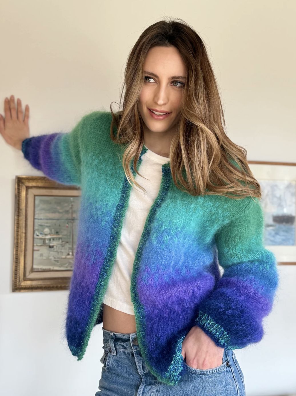 Rose Carmine Tie Dye Cardigan