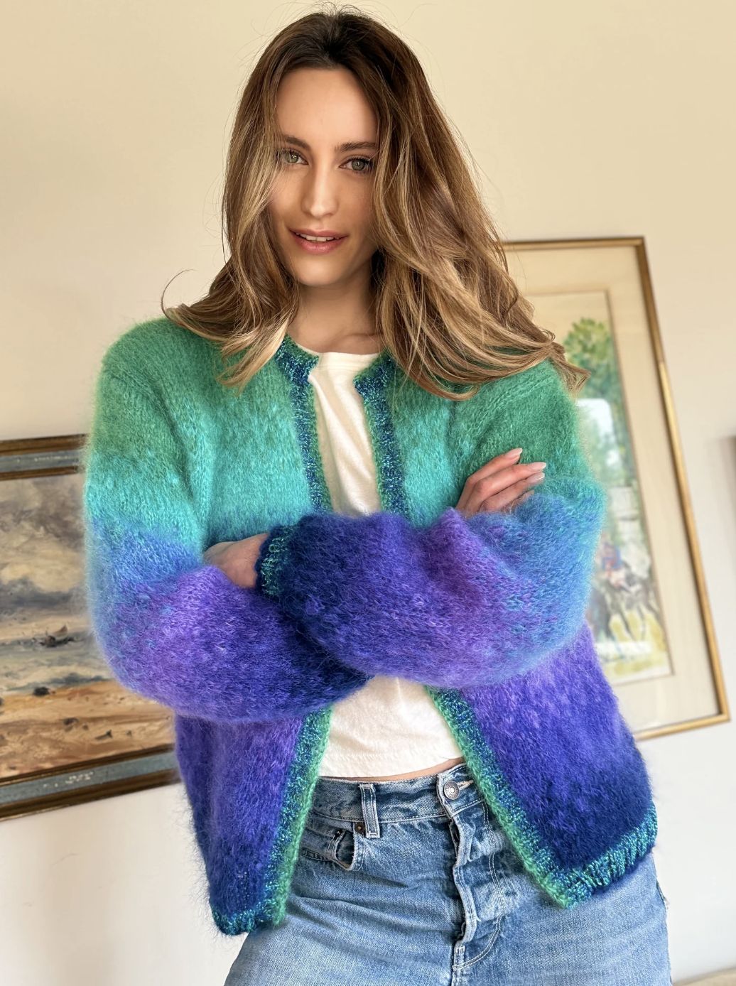 Rose Carmine Tie Dye Cardigan